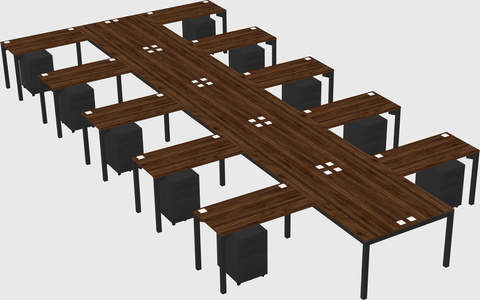 Shared l-shaped desk