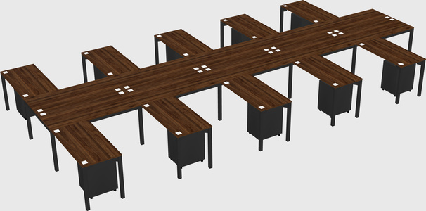 Shared l-shaped desk