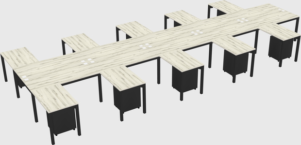 Shared l-shaped desk
