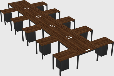 Shared l-shaped desk