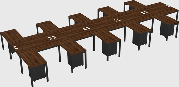 Shared l-shaped desk