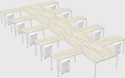 Shared l-shaped desk