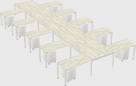 Shared l-shaped desk