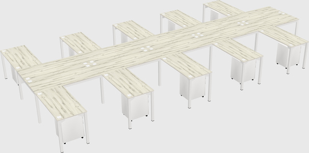Shared l-shaped desk