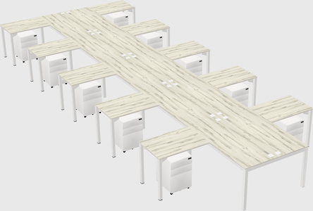 Shared l-shaped desk