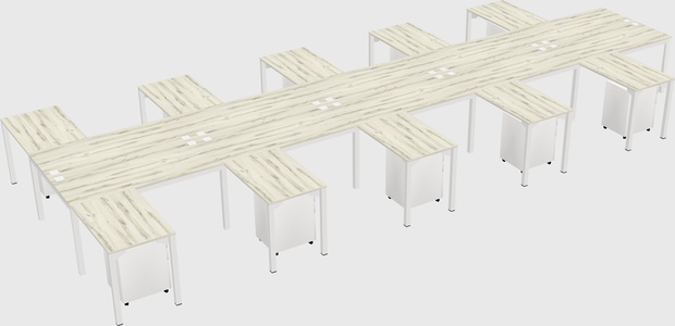 Shared l-shaped desk