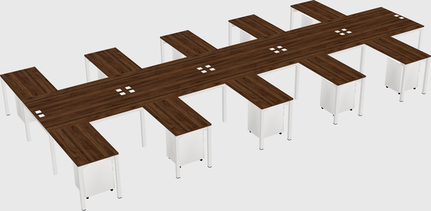 Shared l-shaped desk