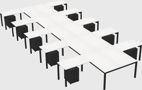 Shared l-shaped desk