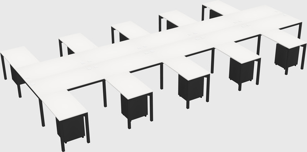Shared l-shaped desk