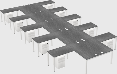Shared l-shaped desk