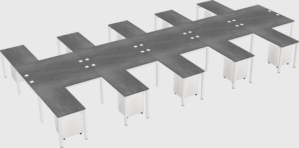 Shared l-shaped desk