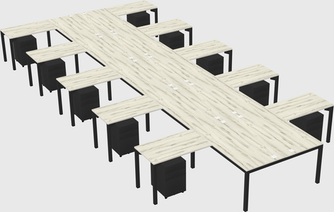 Shared l-shaped desk