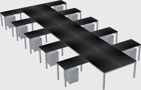Shared l-shaped desk