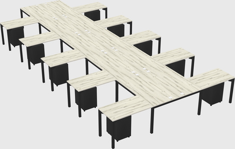 Shared l-shaped desk