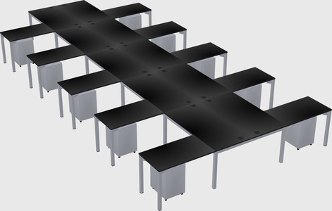 Shared l-shaped desk