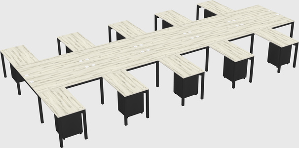 Shared l-shaped desk