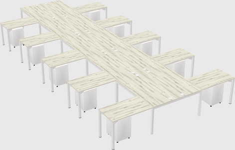 Shared l-shaped desk