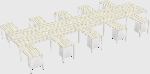 Shared l-shaped desk