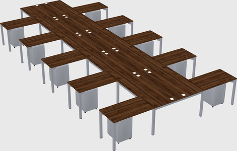 Shared l-shaped desk