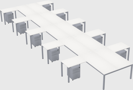 Shared l-shaped desk