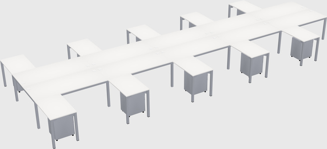 Shared l-shaped desk
