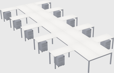 Shared l-shaped desk