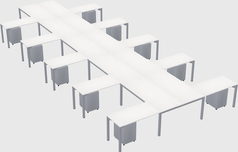 Shared l-shaped desk