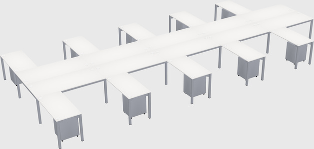 Shared l-shaped desk