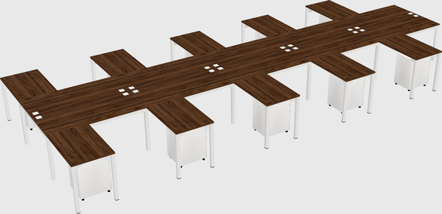 Shared l-shaped desk