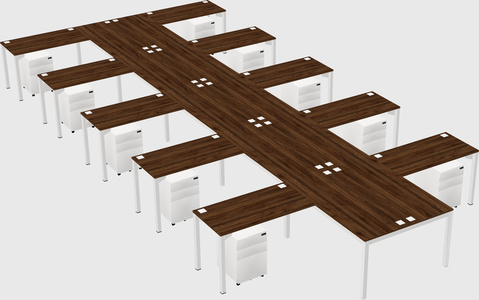 Shared l-shaped desk