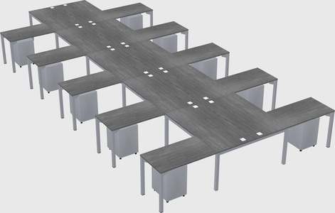 Shared l-shaped desk