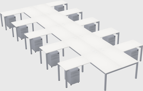 Shared l-shaped desk