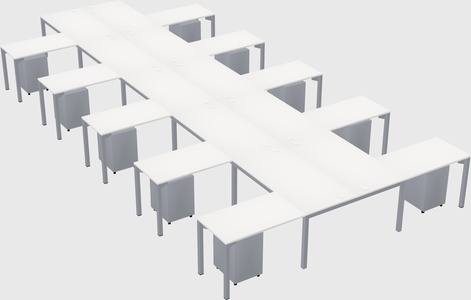 Shared l-shaped desk