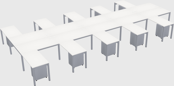 Shared l-shaped desk