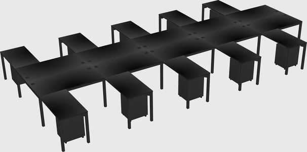 Shared l-shaped desk
