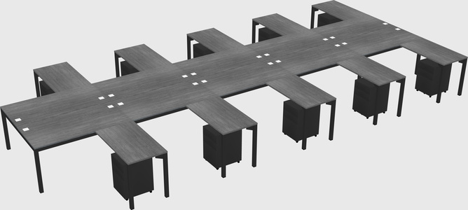 Shared l-shaped desk