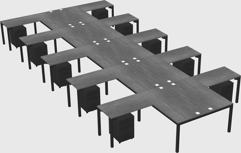 Shared l-shaped desk