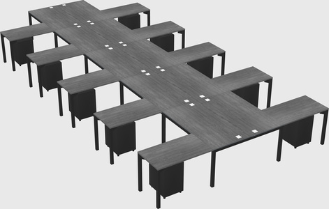 Shared l-shaped desk