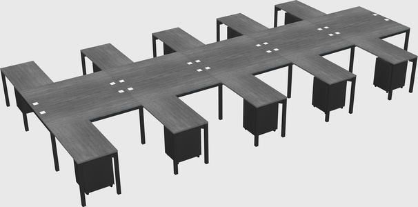 Shared l-shaped desk