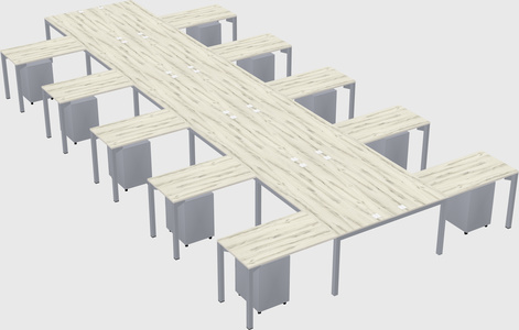 Shared l-shaped desk