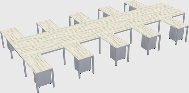 Shared l-shaped desk