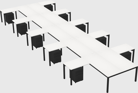 Shared l-shaped desk