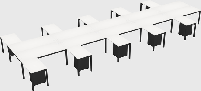 Shared l-shaped desk