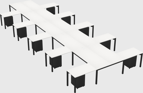 Shared l-shaped desk