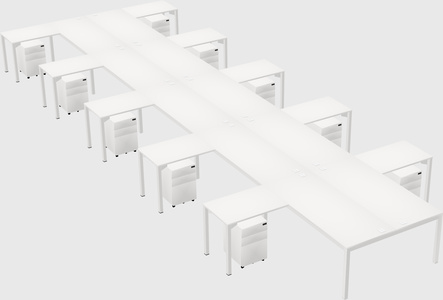 Shared l-shaped desk