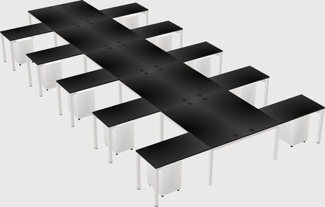 Shared l-shaped desk