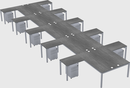Shared l-shaped desk