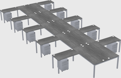 Shared l-shaped desk