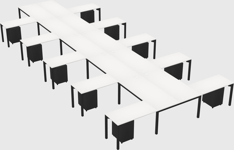 Shared l-shaped desk