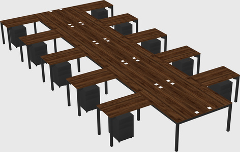 Shared l-shaped desk